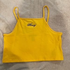 yellow cropped tank top